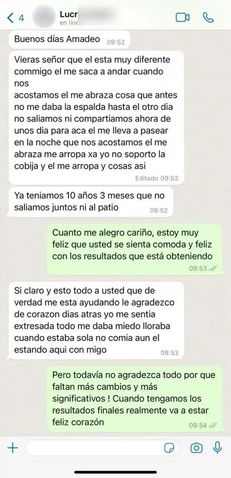 imágenes de chats de clientes satisfechos