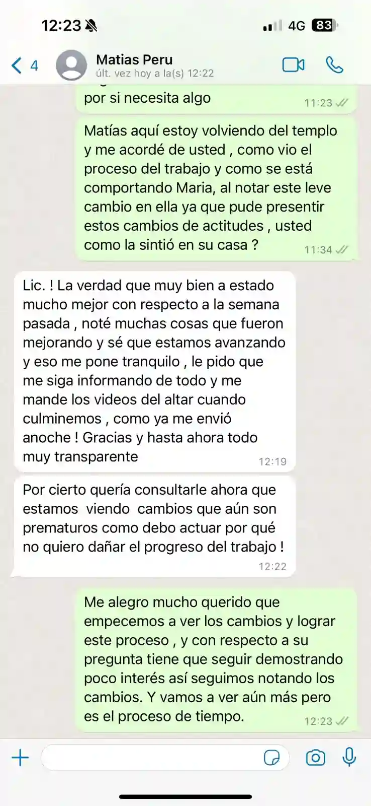 imágenes de chats de clientes satisfechos